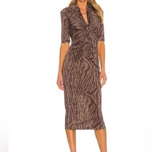 Hansen & Gratel Valencia Metallic Zebra Print Midi Dress